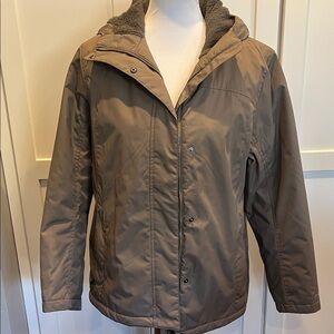 L.L. Bean Women's Brown Winter Jacket with Faux Fur Hood Size MP
